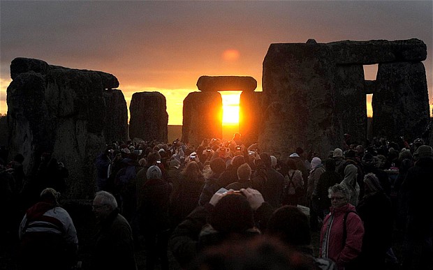 Stonehenge, England during the winter solstice. Via: www.telegraph.co.uk