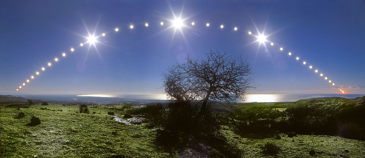 Sun's path during the 2005 December Solstice. Credit and Copyright: Danilo Pivato
