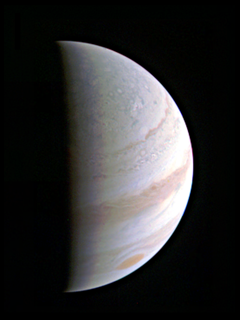 Juno captures a glimpse of Jupiter's North Pole. Image credit: NASA/JPL-Caltech/SwRI/MSSS