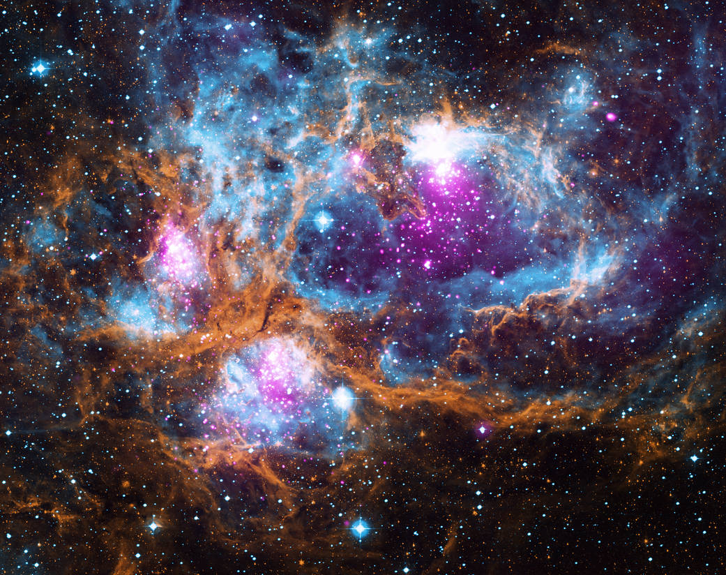 NGC 6357. Image credit: X-ray: NASA/CXC/PSU/L. Townsley et al; Optical: UKIRT; Infrared: NASA/JPL-Caltech